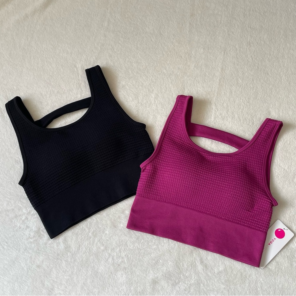 Yogalicious crop tank top - size small 2-pk